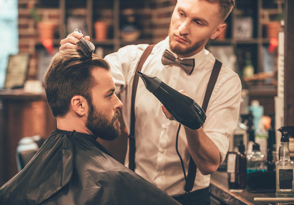 Barber working